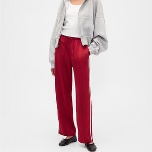 GAP Women's Red Satin Track Pants